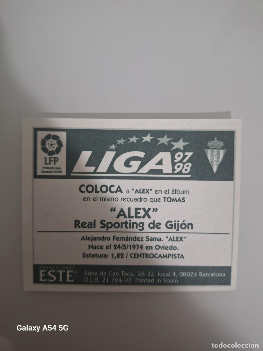 Cromos de f&uacute;tbol: COLOCA ALEX SPORTING ESTE 97 98 SIN PEGAR - Foto 2
