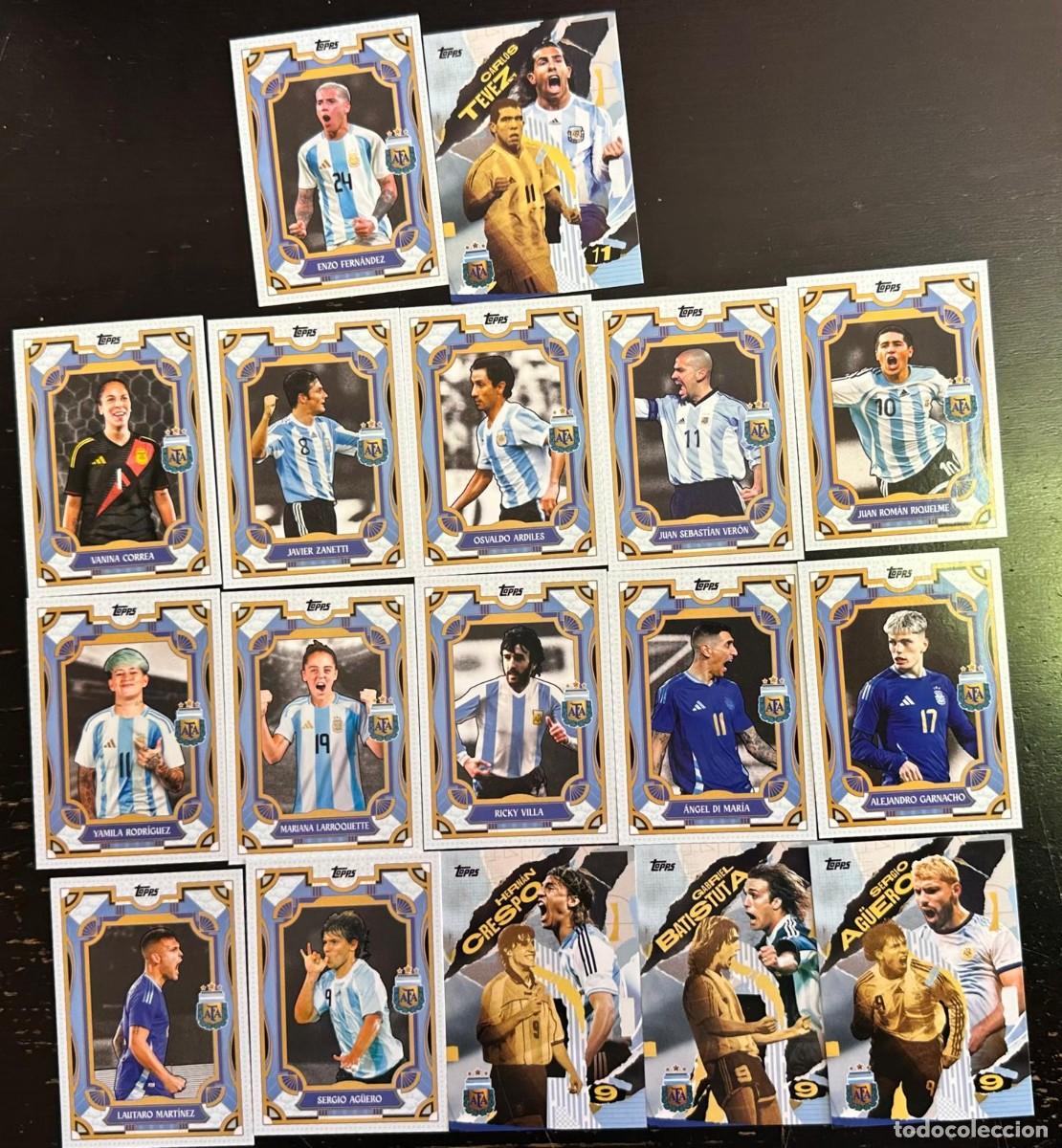 Cromos de f&uacute;tbol: Lote 17 Cards Argentina Topps Team Set 2024