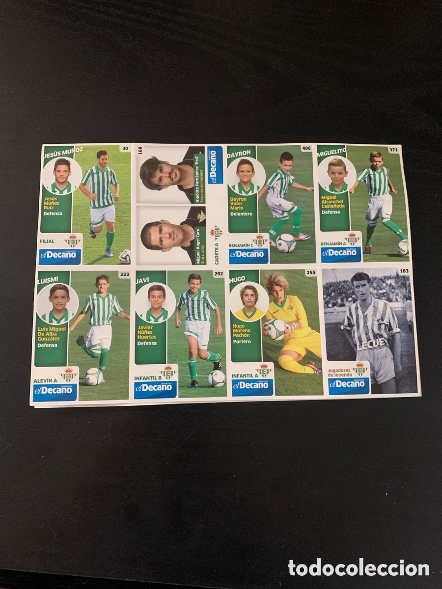 Cromos de f&uacute;tbol: Lamina cromos BETISBOOK