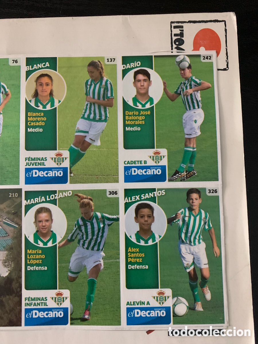 Cromos de f&uacute;tbol: Lamina cromos BETISBOOK - Foto 3