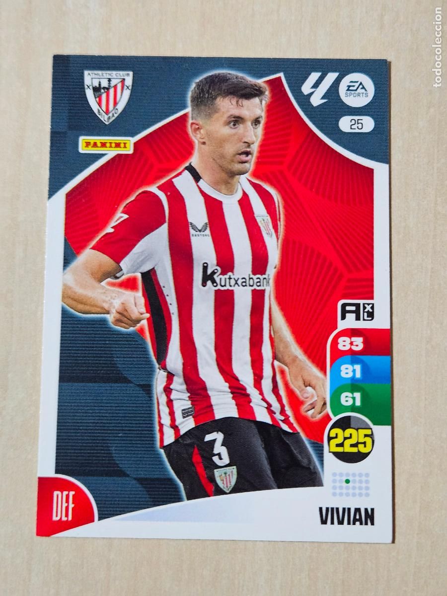 Cromos de f&uacute;tbol: FICHA N&ordm; 25 VIVIAN - ADRENALYN 24 25 - PANINI 2024 - 25 - CROMO - ATHLETIC DE BILBAO