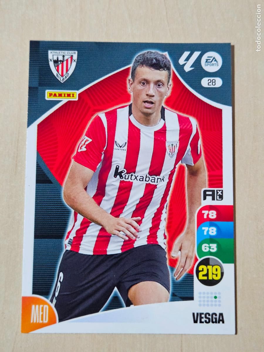 Cromos de f&uacute;tbol: FICHA N&ordm; 28 VESGA - ADRENALYN 24 25 - PANINI 2024 - 25 - CROMO - ATHLETIC DE BILBAO