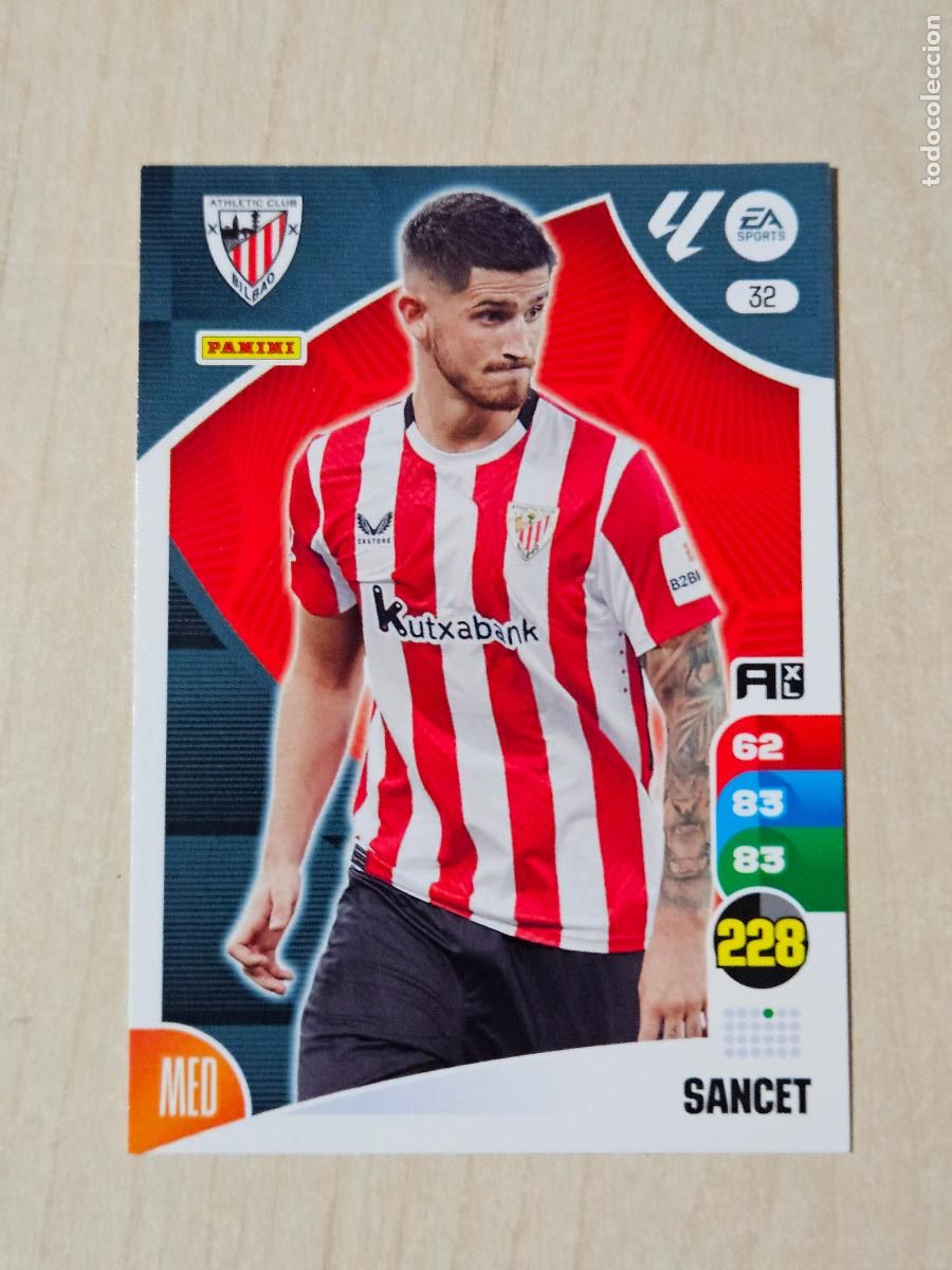 Cromos de f&uacute;tbol: FICHA N&ordm; 32 SANCET - ADRENALYN 24 25 - PANINI 2024 - 25 - CROMO - ATHLETIC DE BILBAO