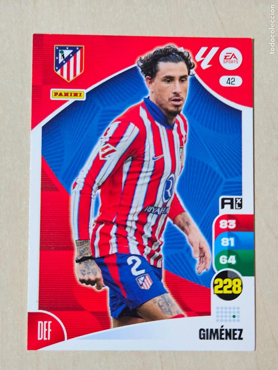 Cromos de f&uacute;tbol: FICHA N&ordm; 42 GIMENEZ - ADRENALYN 24 25 - PANINI 2024 - 25 - CROMO - ATLETICO DE MADRID