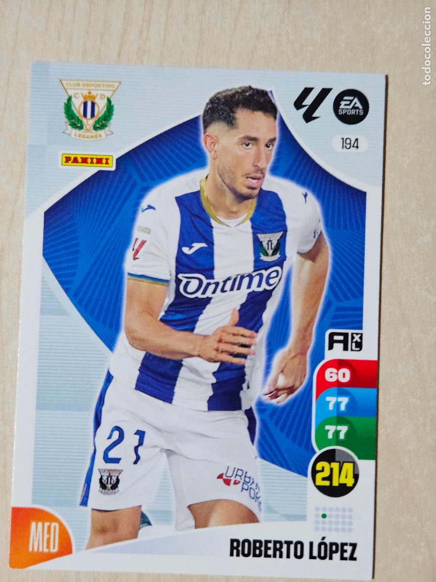 Cromos de f&uacute;tbol: FICHA N&ordm; 194 ROBERTO LOPEZ - ADRENALYN 24 25 - PANINI 2024 - 25 - CROMO - LEGANES