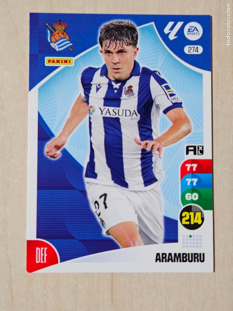 Cromos de f&uacute;tbol: FICHA N&ordm; 274 ARAMBURU - ADRENALYN 24 25 - PANINI 2024 - 25 - CROMO - REAL SOCIEDAD
