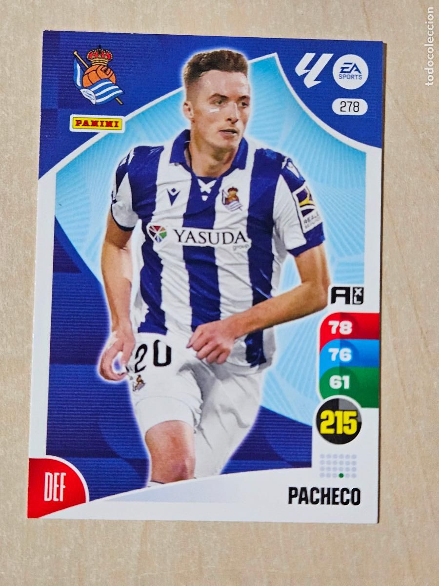 Cromos de f&uacute;tbol: FICHA N&ordm; 278 PACHECO - ADRENALYN 24 25 - PANINI 2024 - 25 - CROMO - REAL SOCIEDAD