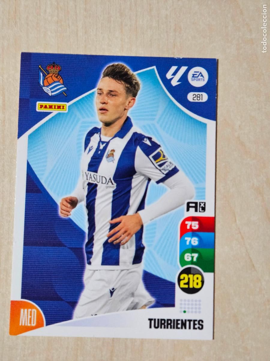 Cromos de f&uacute;tbol: FICHA N&ordm; 281 TURRIENTES - ADRENALYN 24 25 - PANINI 2024 - 25 - CROMO - REAL SOCIEDAD