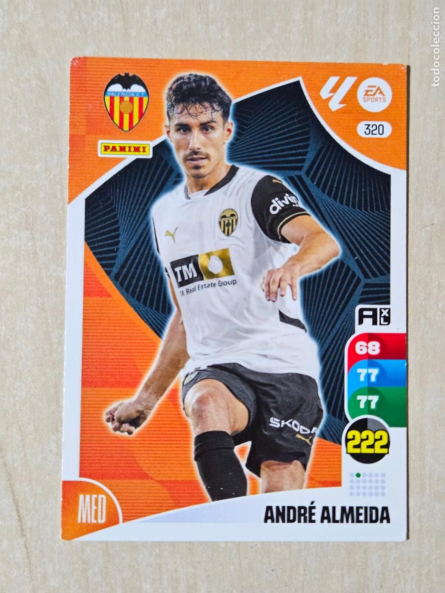 Cromos de f&uacute;tbol: FICHA N&ordm; 320 ANDRE ALMEIDA - ADRENALYN 24 25 - PANINI 2024 - 25 - CROMO - VALENCIA