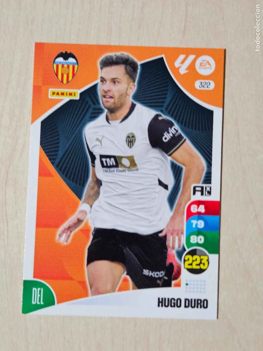 Cromos de f&uacute;tbol: FICHA N&ordm; 322 HUGO DURO - ADRENALYN 24 25 - PANINI 2024 - 25 - CROMO - VALENCIA