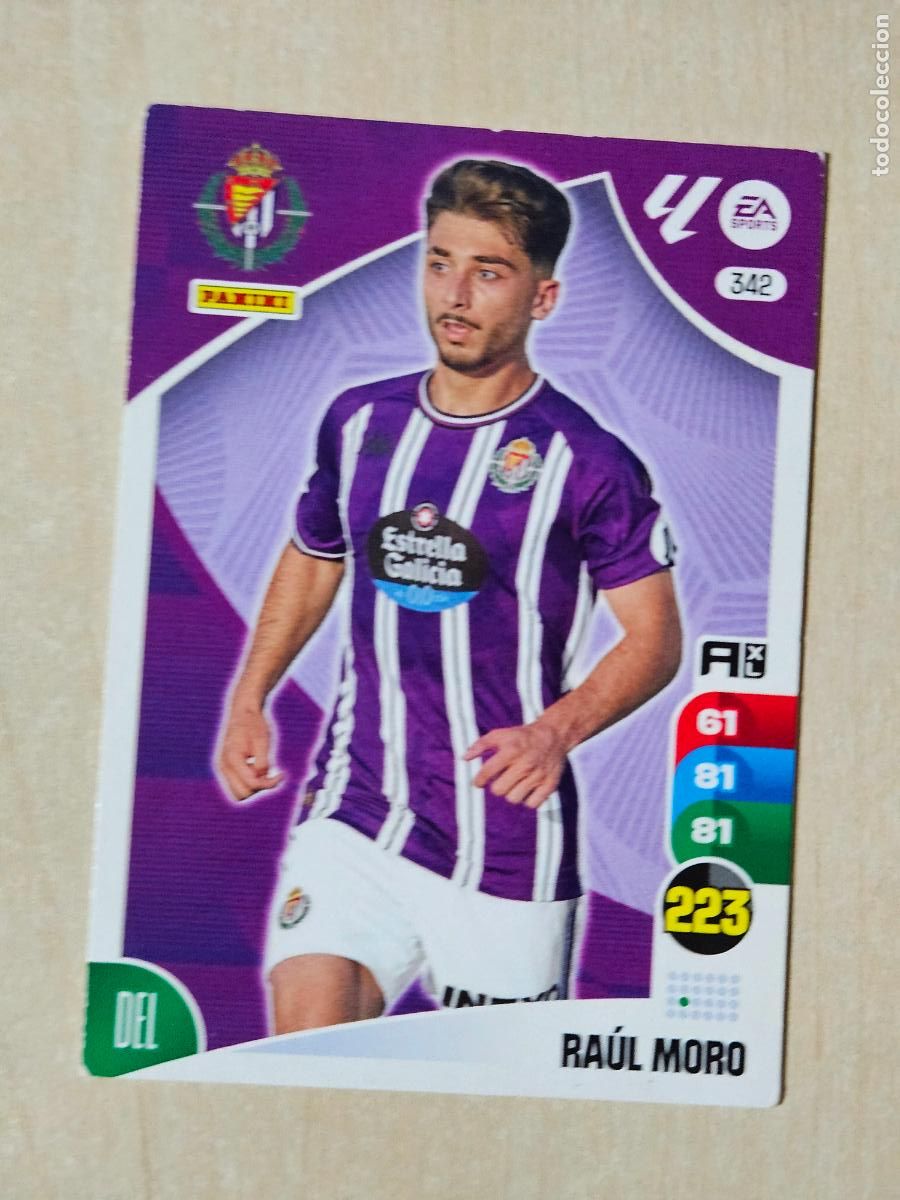 Football Stickers: FICHA N&ordm; 342 RAUL MORO - ADRENALYN 24 25 - PANINI 2024 - 25 - CROMO - REAL VALLADOLID