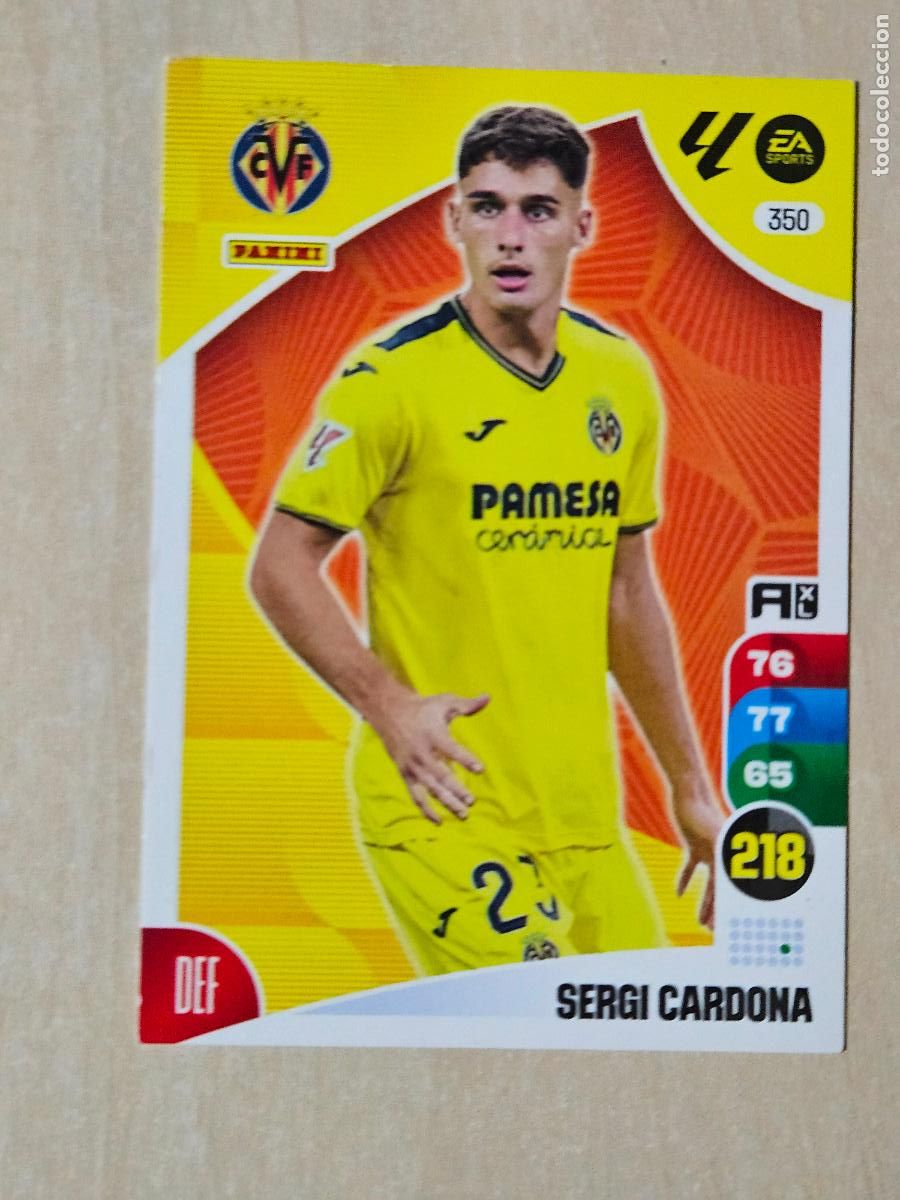 Cromos de f&uacute;tbol: FICHA N&ordm; 350 SERGI CARDONA - ADRENALYN 24 25 - PANINI 2024 - 25 - CROMO - VILLARREAL