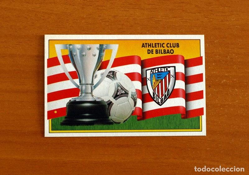 Football Stickers: Athletic Bilbao - Escudo y bandera - Ediciones Este Liga 1990-1991, 90-91 - Nunca pegado
