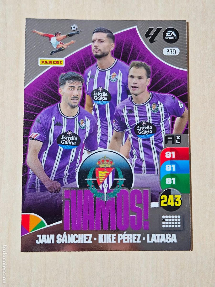 Cromos de f&uacute;tbol: FICHA N&ordm; 379 REAL VALLADOLID - ADRENALYN 24 25 - PANINI 2024 - 25 - CROMO - VAMOS