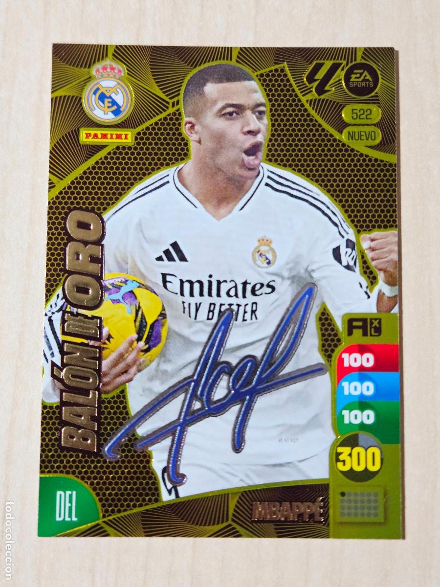 Cromos de f&uacute;tbol: FICHA N&ordm; 522 MBAPPE FIRMADO - ADRENALYN 24 25 - PANINI 2024 - 25 - CROMO - NUEVO BALON DE ORO