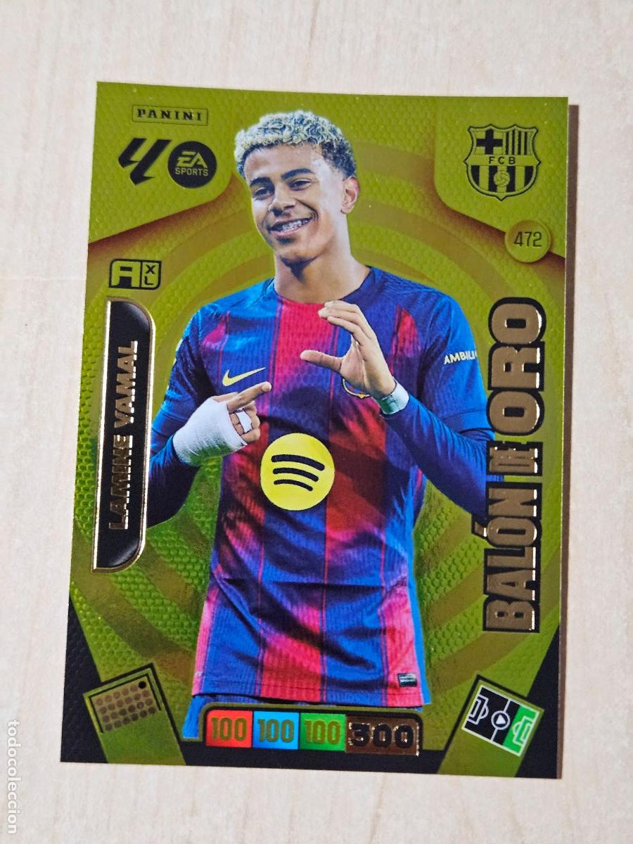 Cromos de f&uacute;tbol: FICHA N&ordm; 472 LAMINE YAMAL - ADRENALYN 25 26 - PANINI 2025 - 26 - CROMO - BALON DE ORO