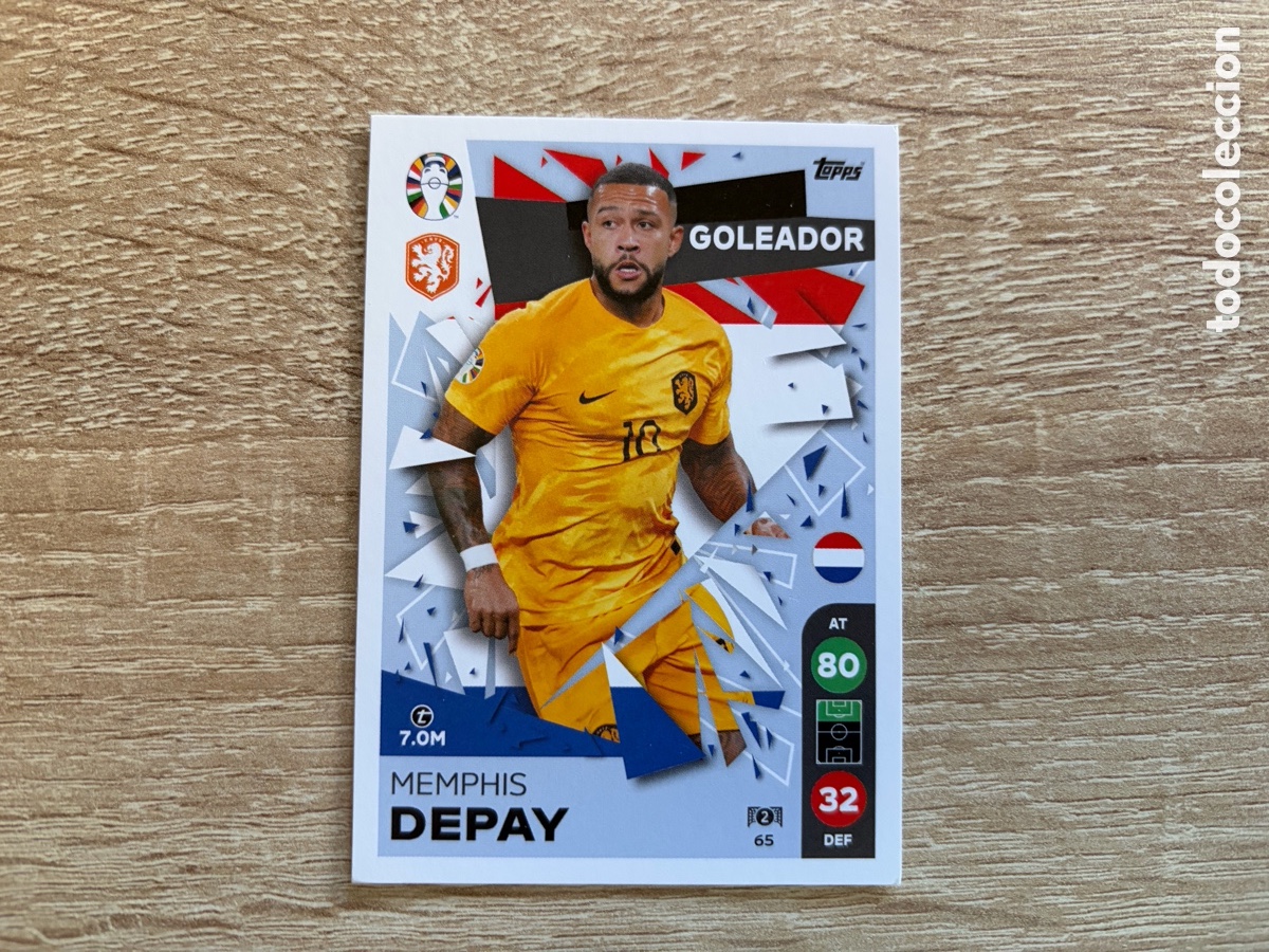 Cromos de f&uacute;tbol: 65 MEMPHIS DEPAY GOLEADOR TOPPS MATCH ATTAX EURO 2024 24 LIDL PA&Iacute;SES BAJOS