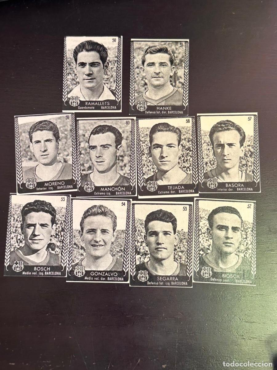 Cromos de f&uacute;tbol: LOTE 10 CROMOS FC BARCELONA CARAMELOS TURMO 1953 54 SIN PEGAR