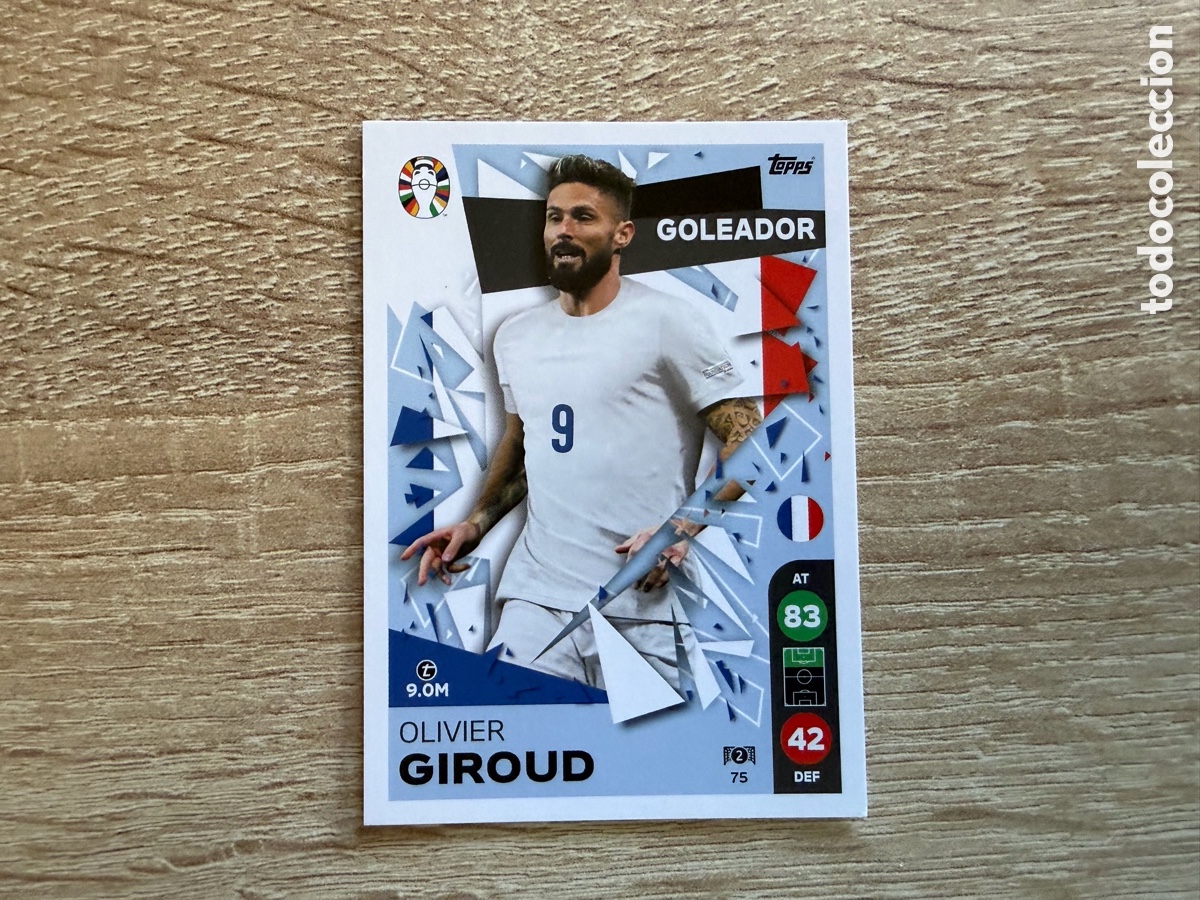 Cromos de f&uacute;tbol: 75 OLIVIER GIROUD GOLEADOR TOPPS MATCH ATTAX EURO 2024 24 LIDL FRANCIA
