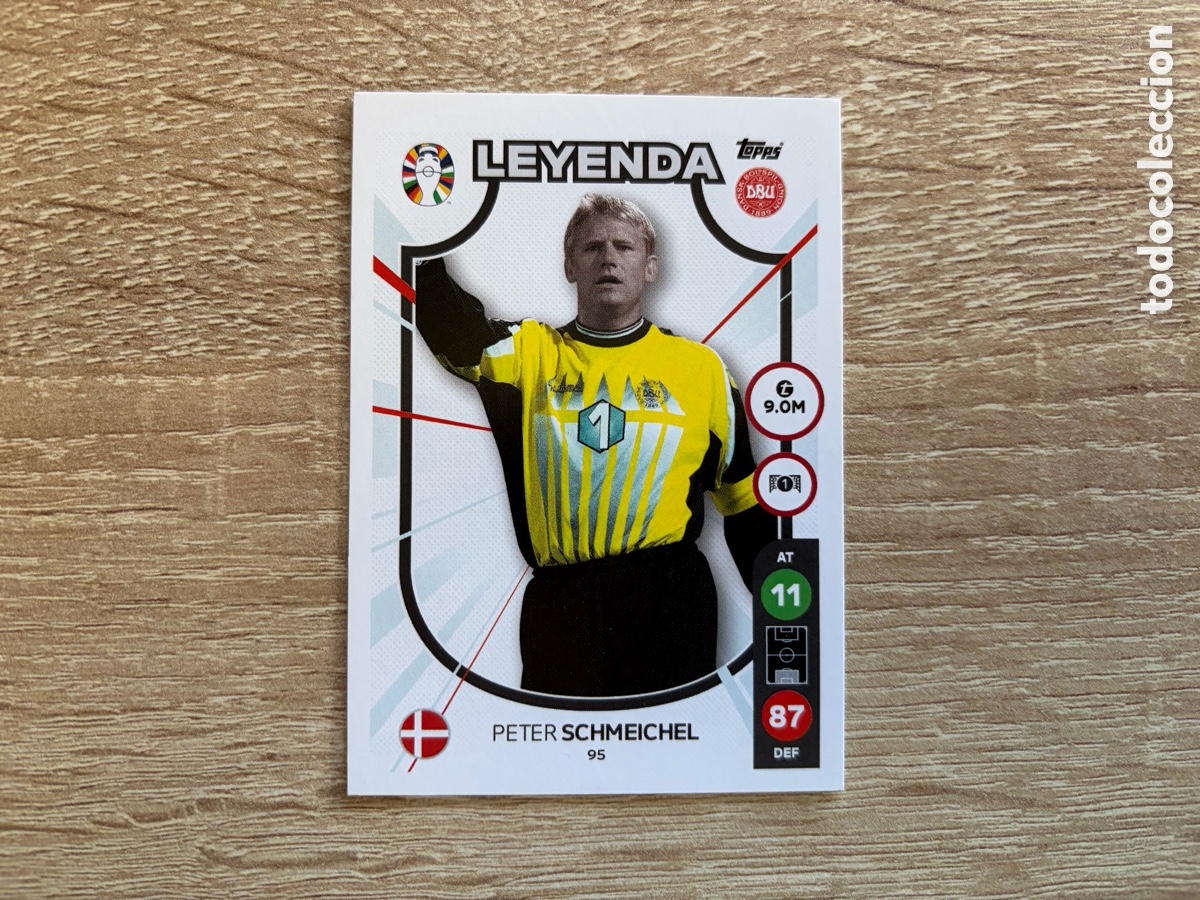 Cromos de f&uacute;tbol: 95 PETER SCHMEICHEL LEYENDA TOPPS MATCH ATTAX EURO 2024 24 LIDL DINAMARCA