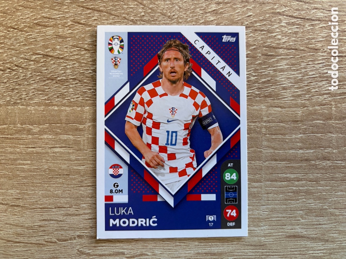 Cromos de f&uacute;tbol: 17 LUKA MODRIĆ CAPIT&Aacute;N TOPPS MATCH ATTAX EURO 2024 24 LIDL CROACIA