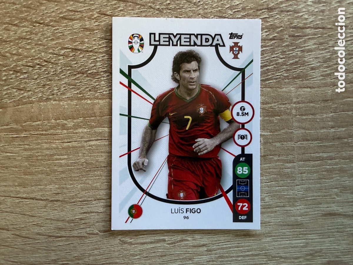 Cromos de f&uacute;tbol: 96 LU&Iacute;S FIGO LEYENDA TOPPS MATCH ATTAX EURO 2024 24 LIDL PORTUGAL