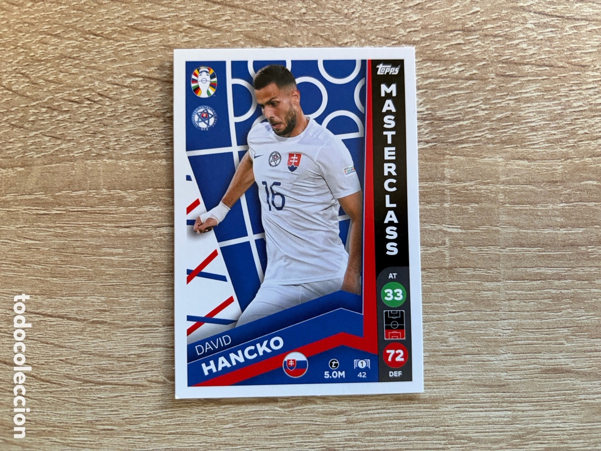 Cromos de f&uacute;tbol: 42 D&Aacute;VID HANCKO MASTERCLASS TOPPS MATCH ATTAX EURO 2024 24 LIDL ESLOVAQUIA