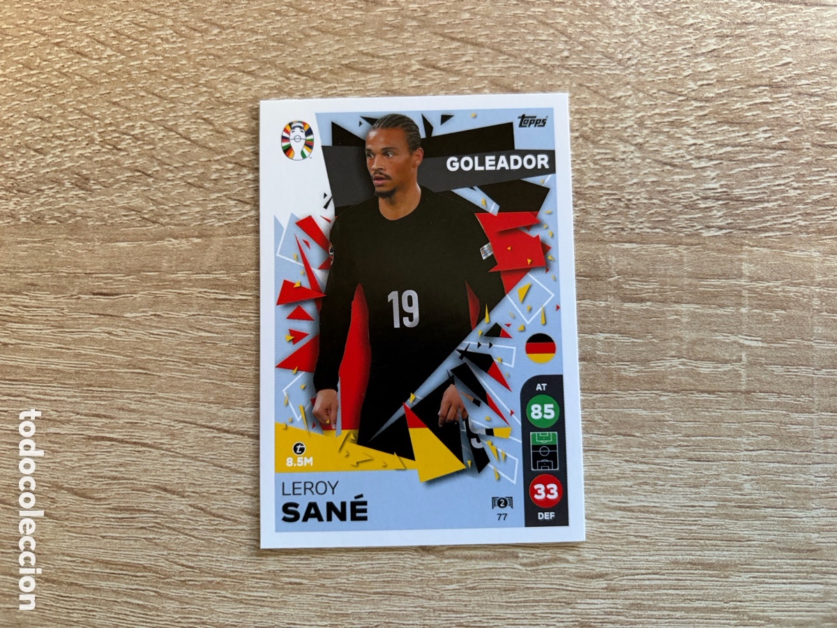 Cromos de f&uacute;tbol: 77 LEROY SAN&Eacute; GOLEADOR TOPPS MATCH ATTAX EURO 2024 24 LIDL ALEMANIA