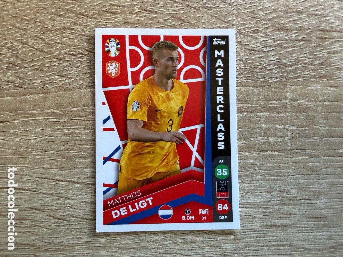 Cromos de f&uacute;tbol: 31 MATTHIJS DE LIGT MASTERCLASS TOPPS MATCH ATTAX EURO 2024 24 LIDL PA&Iacute;SES BAJOS