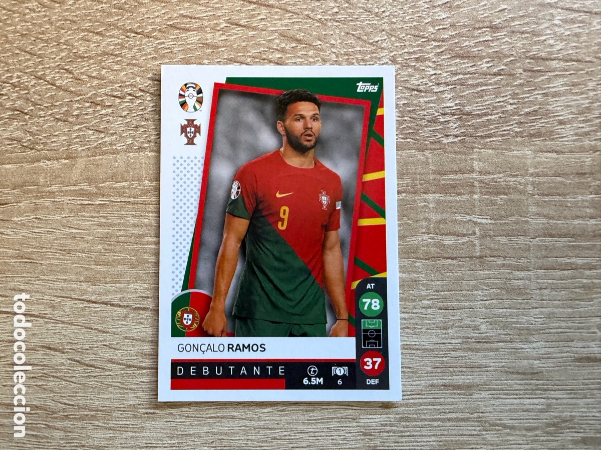Cromos de f&uacute;tbol: 6 GON&Ccedil;ALO RAMOS DEBUTANTE TOPPS MATCH ATTAX EURO 2024 24 LIDL PORTUGAL