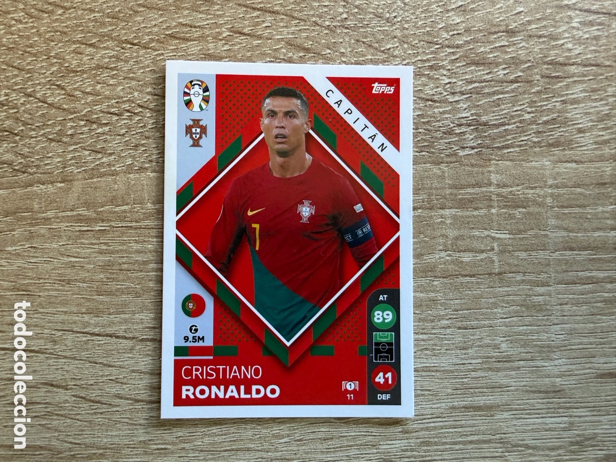 Cromos de f&uacute;tbol: 11 CRISTIANO RONALDO CAPIT&Aacute;N TOPPS MATCH ATTAX EURO 2024 24 LIDL PORTUGAL