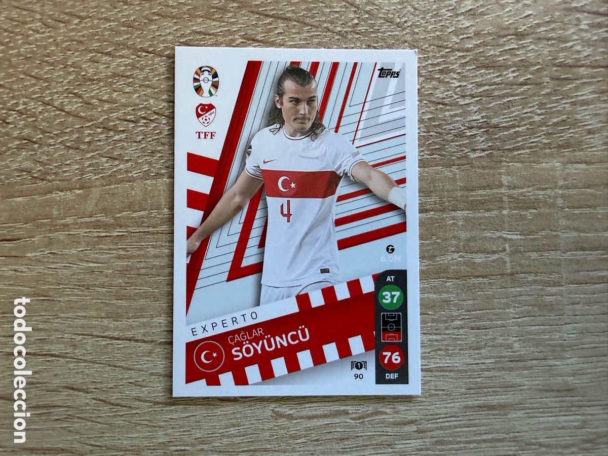 Cromos de f&uacute;tbol: 90 &Ccedil;AĞLAR S&Ouml;Y&Uuml;NC&Uuml; EXPERTO TOPPS MATCH ATTAX EURO 2024 24 LIDL TURQU&Iacute;A