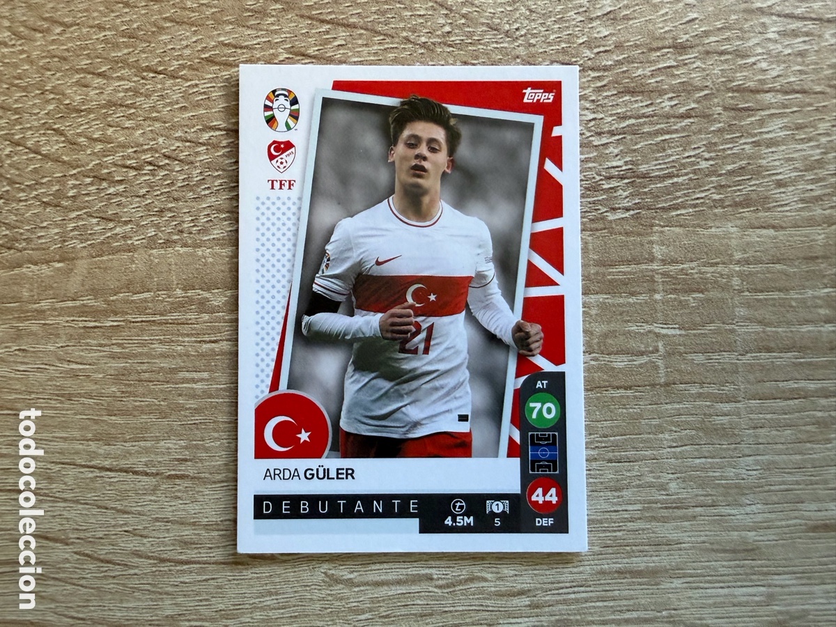 Cromos de f&uacute;tbol: 5 ARDA G&Uuml;LER DEBUTANTE TOPPS MATCH ATTAX EURO 2024 24 LIDL TURQU&Iacute;A REAL MADRID