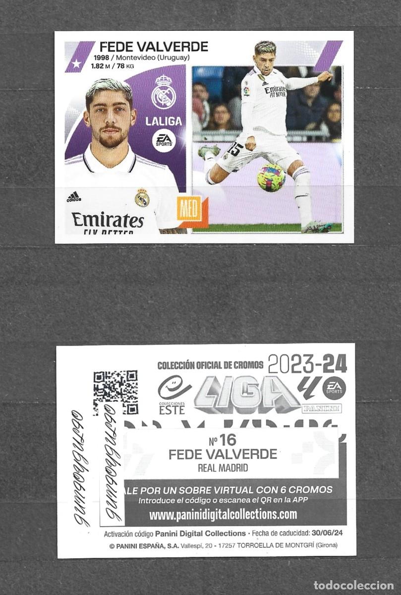 Cromos de f&uacute;tbol: Liga este 23/24 - Fede Valverde - N&ordm; 16 - Real Madrid