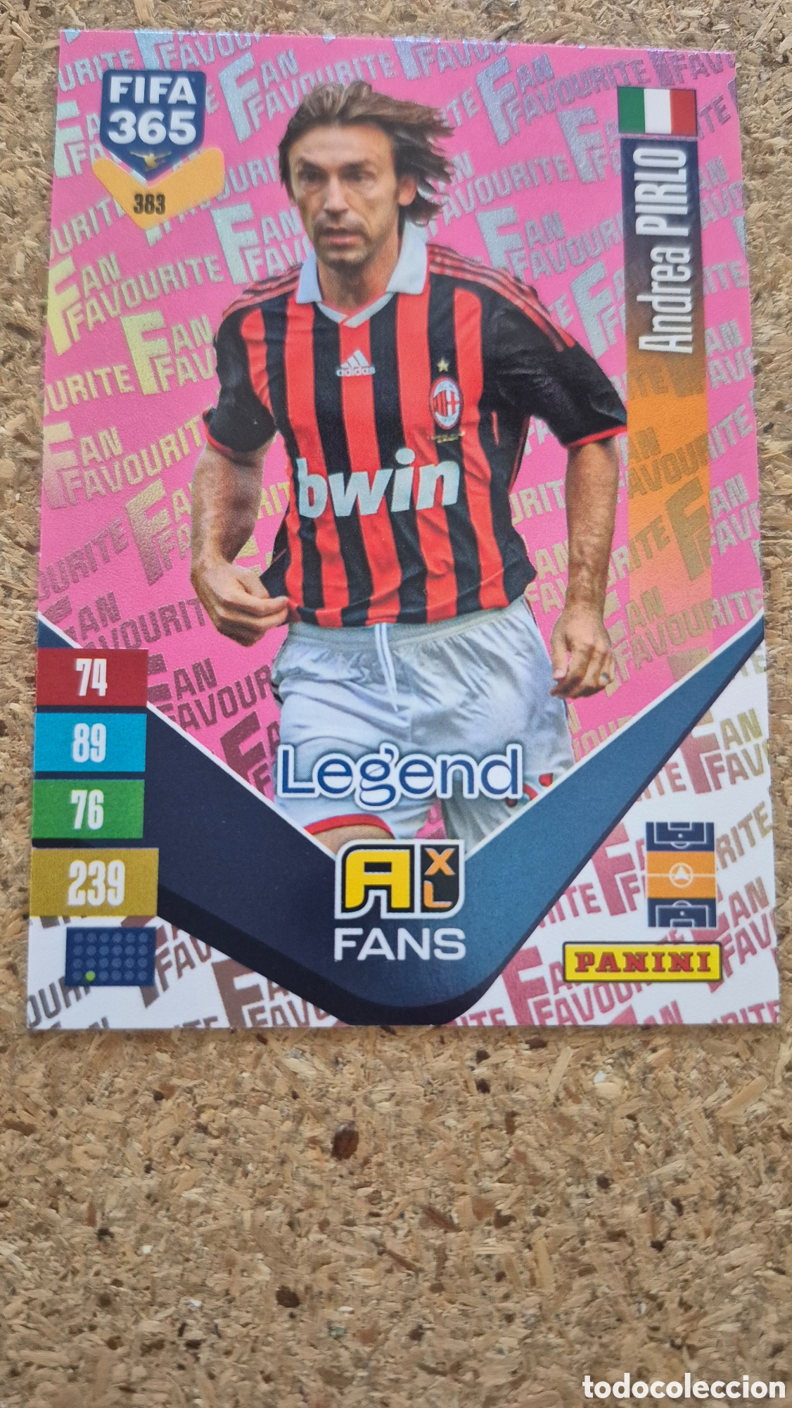 Cromos de Futebol: 383 PARALELA ROSA 365 ADRENALYN 26 27 ANDREA PIRLO AC MILAN FAN FAVOURITE 2026 2027 FIFA PANINI AAV