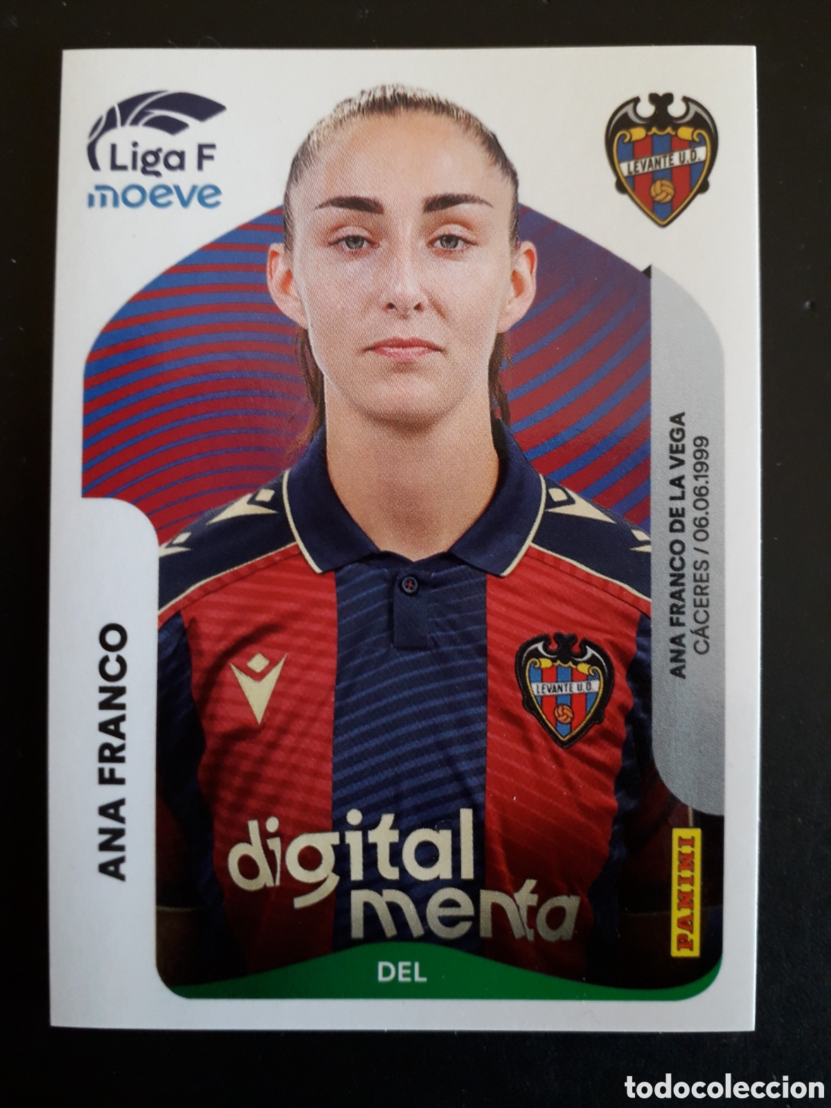 Cromos de f&uacute;tbol: ANA FRANCO LEVANTE N&deg; 238 LIGA F FEMENINA 2025 2026 25 26 PANINI SIN PEGAR PEDIDO M&Iacute;NIMO 3&euro;.