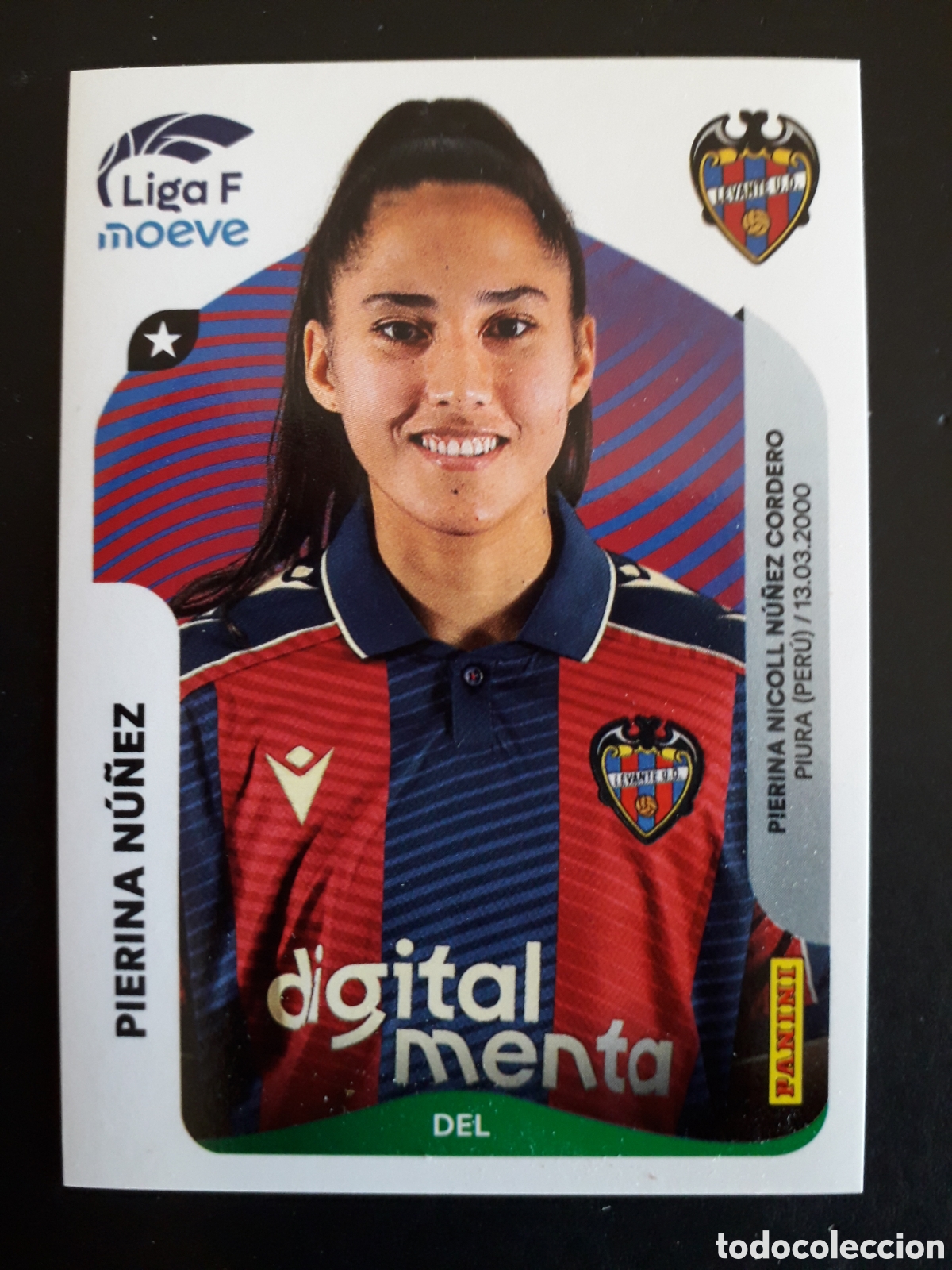 Cromos de f&uacute;tbol: PIERINA N&Uacute;&Ntilde;EZ LEVANTE N&deg; 240 LIGA F FEMENINA 2025 2026 25 26 PANINI SIN PEGAR PEDIDO M&Iacute;NIMO 3&euro;