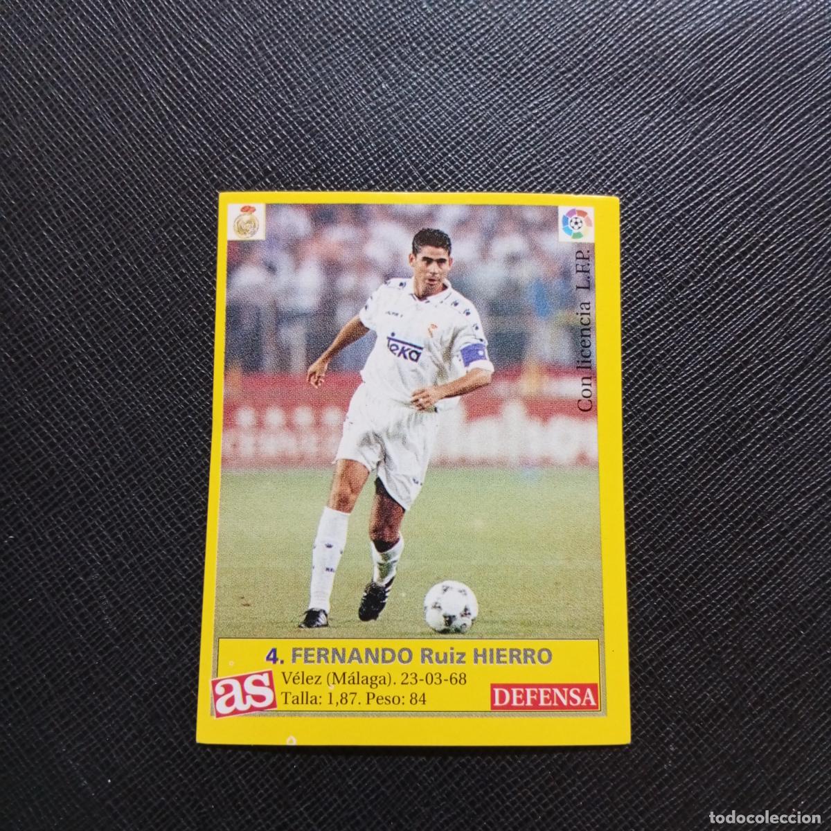 Fu&szlig;ball-Sticker: 4 FERNANDO HIERRO REAL MADRID AS 1995 1996 CROMO FUTBOL LIGA 95 96 - SIN PEGAR - A29 PG20