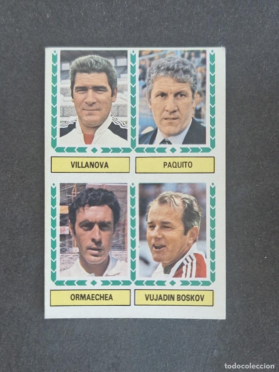 Figurine di Calcio: L6 VILLANOVA - PAQUITO - ORMAECHEA - VUJADIN BOSKOV LIGA ESTE 1983 1984 83 84 DESPEGADO RECUPERADO