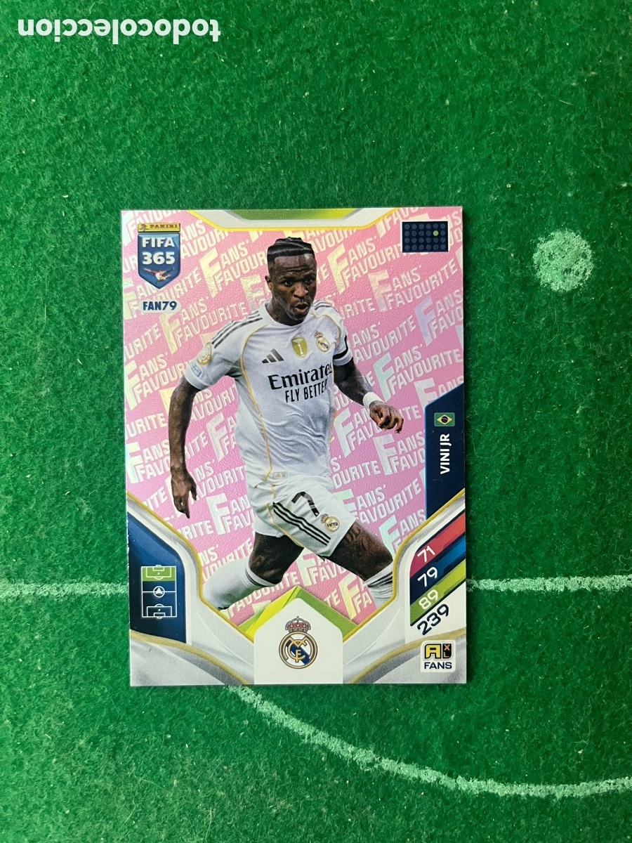 Cromos de f&uacute;tbol: FAN79 VINI JR REAL MADRID ADRENALYN FIFA 365 2025 2026 PANINI FANS FAVOURITE ROSA