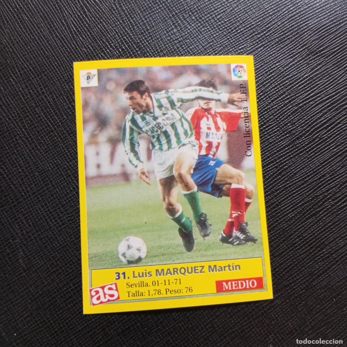 Cromos de Futebol: 31 MARQUEZ REAL BETIS AS 1995 1996 CROMO FUTBOL LIGA 95 96 - SIN PEGAR - A96 PG19
