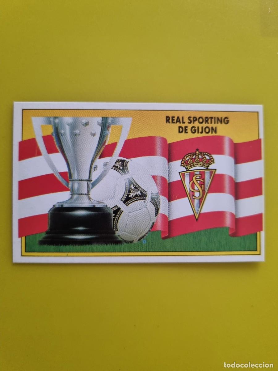 Cromos de f&uacute;tbol: CROMO LIGA ESTE 90 91 1990 1991 NUNCA PEGADO SIN PEGAR ESCUDO Y BANDERA SPORTING DE GIJON AR1026