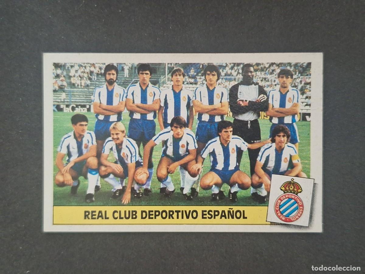 Figurine di Calcio: L5 ALINEACION EQUIPO R. C. D. ESPA&Ntilde;OL LIGA ESTE 1986 1987 86 87 DESPEGADO RECUPERADO