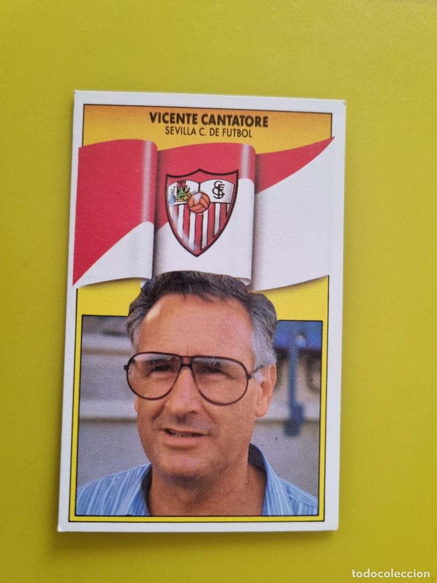 Fu&szlig;ball-Sticker: LIGA ESTE 90 91 1990 1991 NUNCA PEGADO SIN PEGAR VICENTE CANTATORE ENTRENADOR SEVILLA CF AR1026