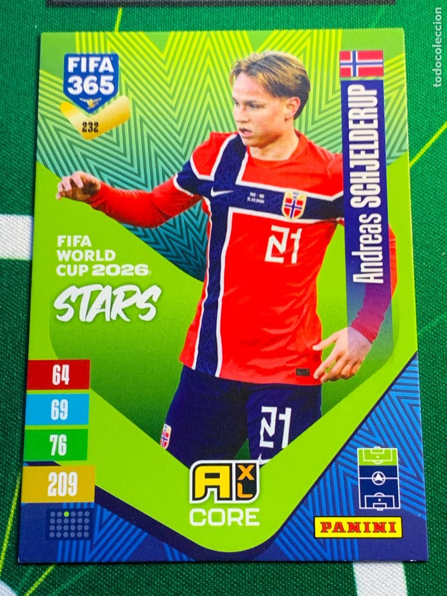 Cartes &agrave; collectionner de Football: 232 Andreas Schjelderup Norway FIFA World Cup 2026 Stars Adrenalyn XL Panini FIFA 365 2026 2027 26 2