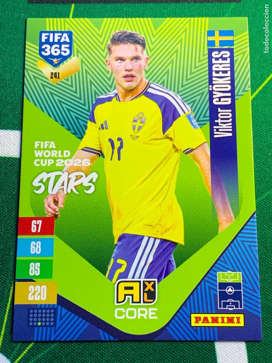 Cartes &agrave; collectionner de Football: 241 Viktor Gy&ouml;keres Sweden FIFA World Cup 2026 Stars Adrenalyn XL Panini FIFA 365 2026 2027 26 27