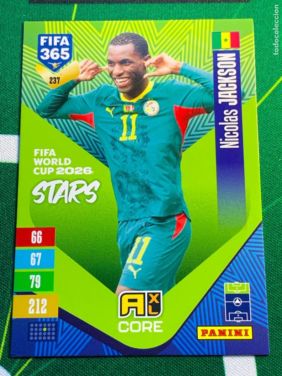 Cartes &agrave; collectionner de Football: 237 Nicolas Jackson Senegal FIFA World Cup 2026 Stars Adrenalyn XL Panini FIFA 365 2026 2027 26 27