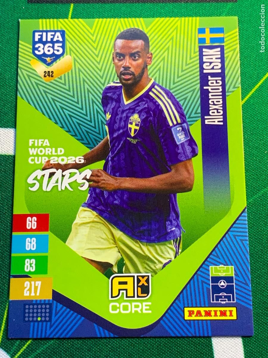 Cartes &agrave; collectionner de Football: 242 Alexander Isak Sweden FIFA World Cup 2026 Stars Adrenalyn XL Panini FIFA 365 2026 2027 26 27