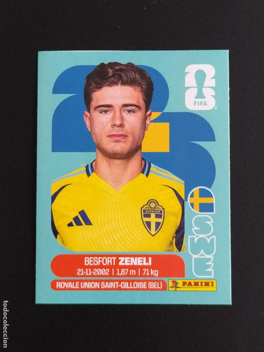 Cromos de f&uacute;tbol: SWE BESFORT ZENELI SUECIA CROMOS STICKER UPDATE MUNDIAL 26 2026 FIFA WORLD CUP PANINI
