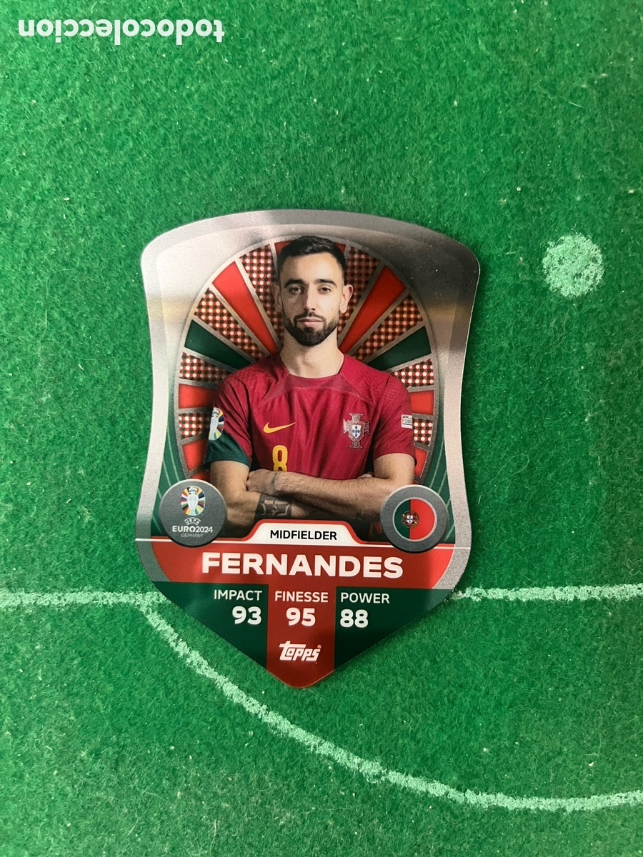 Cartes &agrave; collectionner de Football: SC6 BRUNO FERNANDES PORTUGAL MATCH ATTAX EURO 2024 TOPPS CHROME PRO ELITE SHIELD
